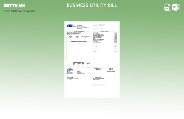 Модерен стил шаблон за деловна сметка за комунални услуги San Jose Water